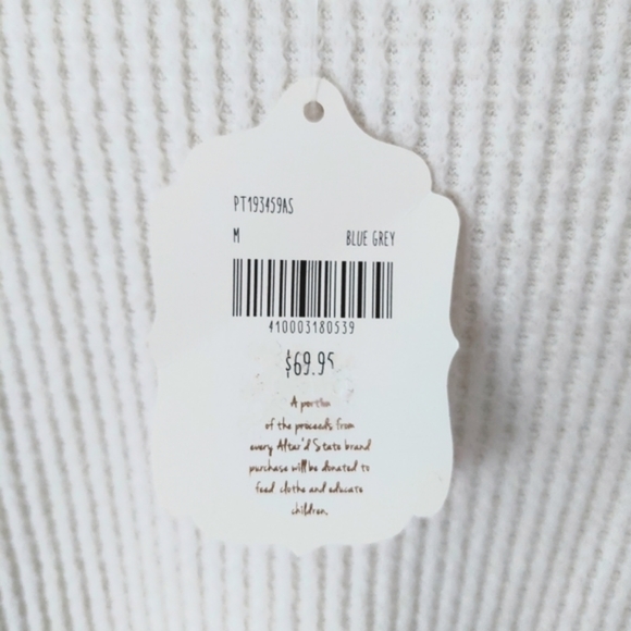 NWT Altar'd State Samantha Top Waffle Knit Ivory Blue Grey Bell Sleeves - Size M - Picture 13 of 15